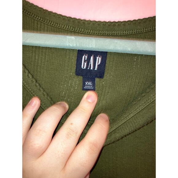 Gap dark green ribbed long sleeve top size XXL - Picture 3 of 4
